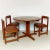 Set of three chairs and dining table. Manufactured by guillaumes (spain), circa 1960. Wood and skai. In original condition...