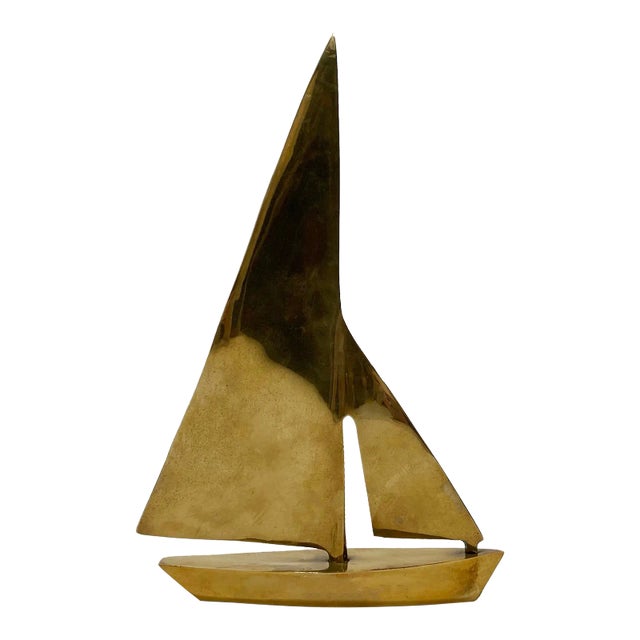 Large Vintage Modern Brass Sailboat For Sale