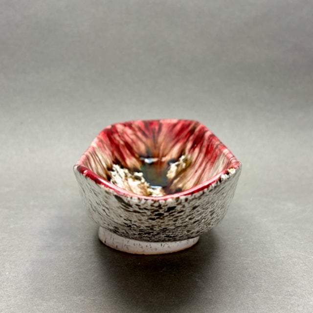 Mid-Century Modern Vintage Italian Mid-Century Modern Abstract Glazed Ceramic Art Pottery Dish Catchall For Sale - Image 3 of 8