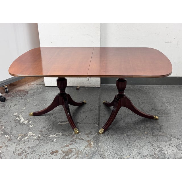 Henkel Harris Traditional Mahogany Dining Room Table + Six Chairs, Set