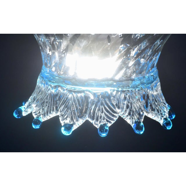 Glass 1970s Set of 3 Murano Blu Glass Pendant Light For Sale - Image 7 of 13