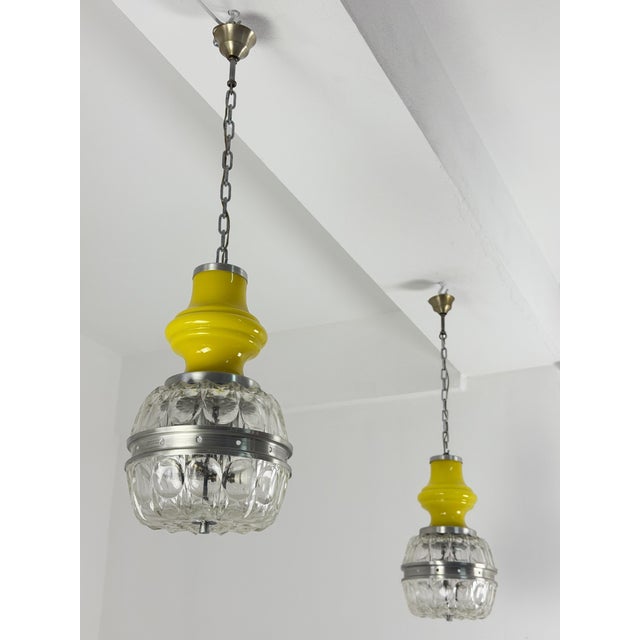 Space Age Pendant Lamps in Yellow Murano Glass, 1970s, Set of 2 For Sale - Image 15 of 15
