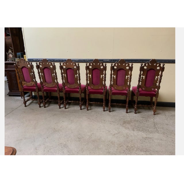 Antique High Neo-Renaissance Chairs, 1880, Set of 6 For Sale - Image 6 of 9