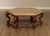 High Quality Coffee Table Featuring A Hexagonal Travertine Top Above A Carved Wood Base. Designed In The Neoclassical...