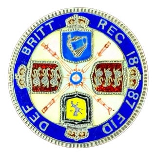 Victorian Silver Enamelled Jubilee Coin Brooch, 1887 For Sale
