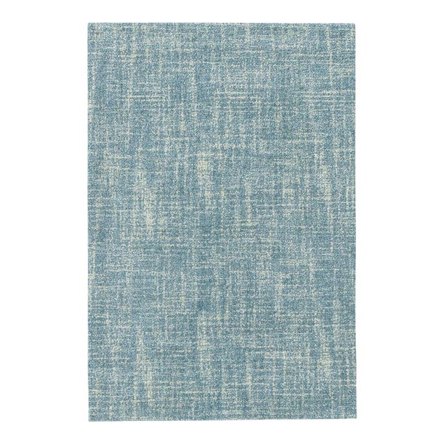 Dash & Albert by Annie Selke Crosshatch Aegean Micro Hooked Wool Rug, 6' x 9' For Sale