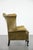 English Style Moss Green Cowhide Chesterfield Wingback Armchair For Sale - Image 3 of 16