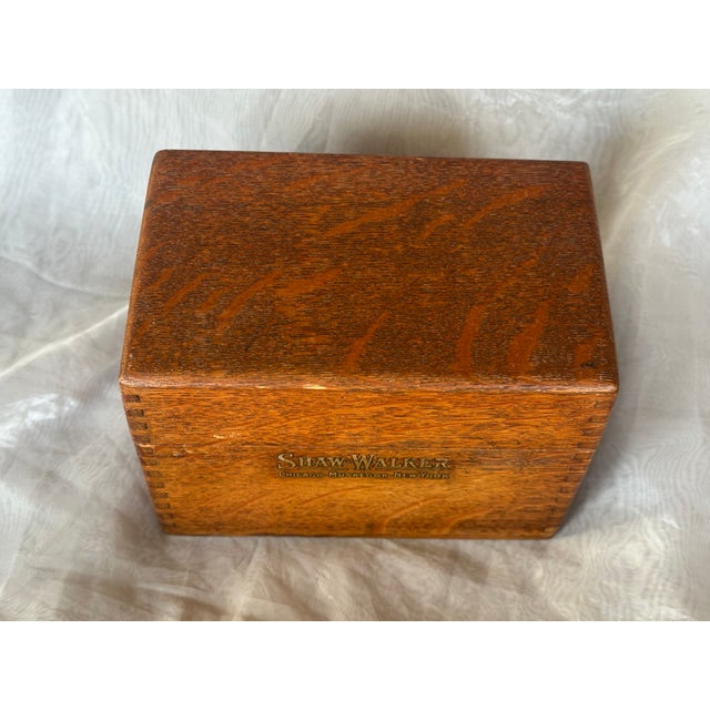 Antique Dovetail Joint Shaw Walker Wood Box For Sale In New York - Image 6 of 14