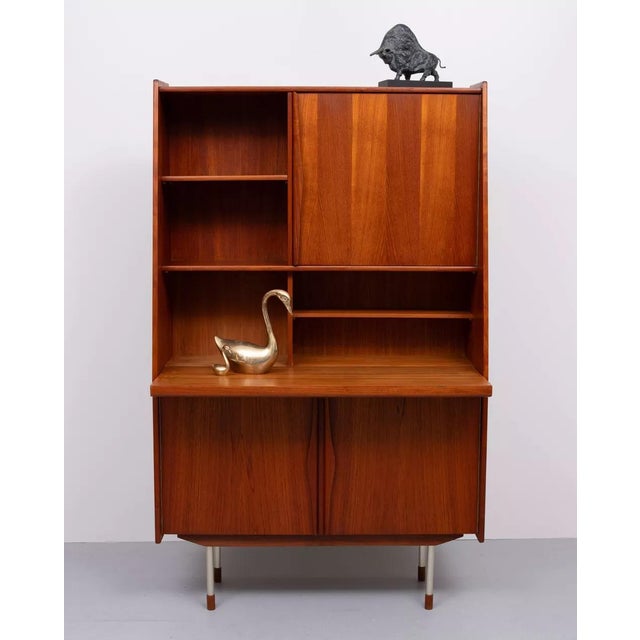 Mid-Century Modern Danish Teak Cabinet with Secretary by Arne Vodder for Sibast, 1960s For Sale - Image 3 of 15