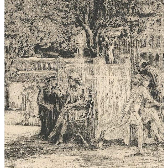 1920s Raphaël Drouart, Luxembourg Gardens, 1920s, Etching For Sale - Image 5 of 10