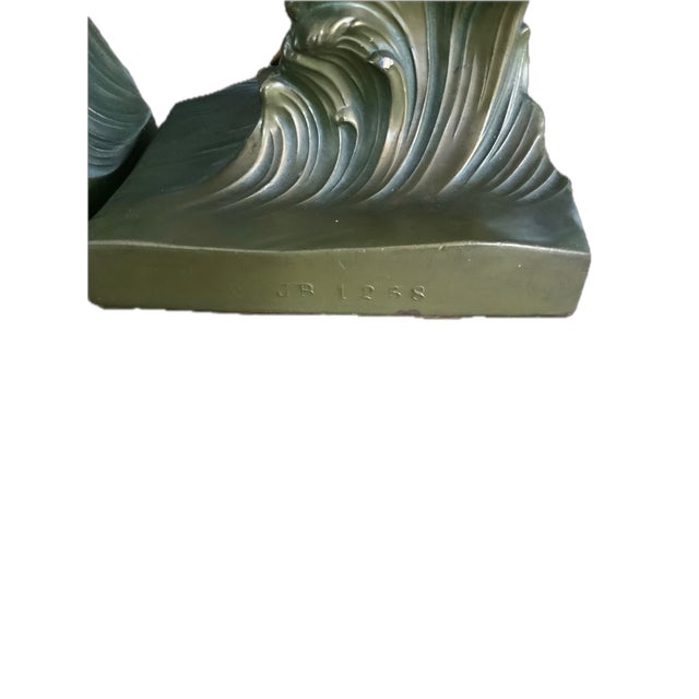 Art Deco Vintage Jennings Bros Brass Marlin/Sailfish Bookends For Sale - Image 9 of 10