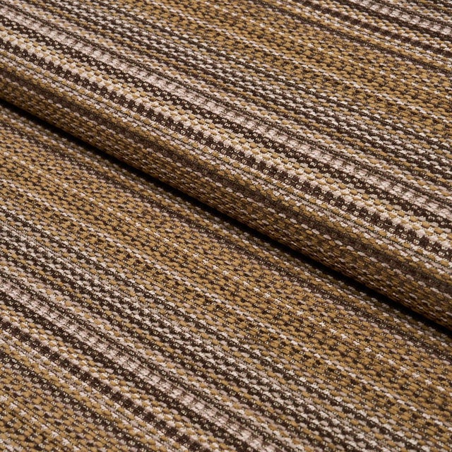 Traditional Schumacher Sabine Performance Stripe Fabric In Sepia For Sale - Image 3 of 4