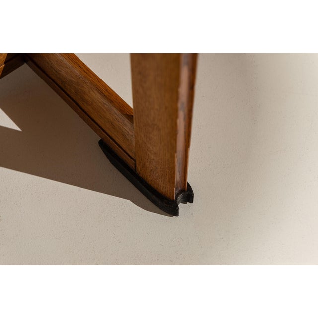 Amsterdam School Side Table in Oak with Geometric Legs, Netherlands, 1920s For Sale - Image 9 of 11