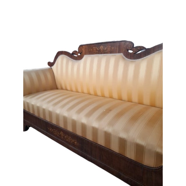 Wood Antique Charles X Sofa, 1850 For Sale - Image 7 of 10