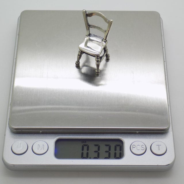 Sterling Silver 925 Kitchen Chair Dollhouse Miniature For Sale - Image 10 of 12