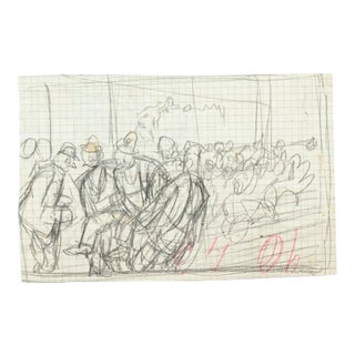 Figures - Pencil Drawing by Gabriele Galantara - Early 20th Century Early 20th Century For Sale