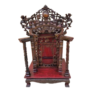 Antique Authentic Chinese Carved Ornate Wood Altar Shrine
