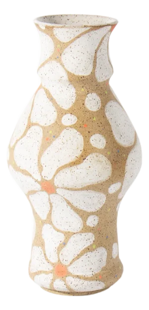Studio Pottery Vase With Floral Design by Julia Riley