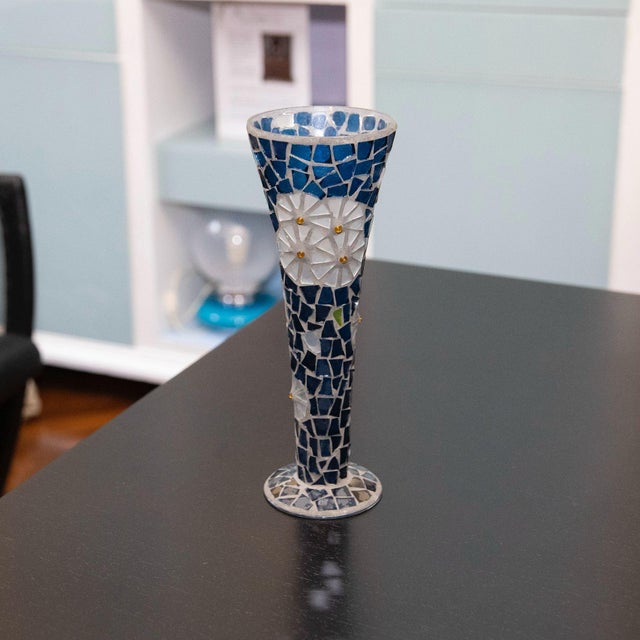 Vintage Glass Mosaic Vase, 2010s For Sale - Image 3 of 4