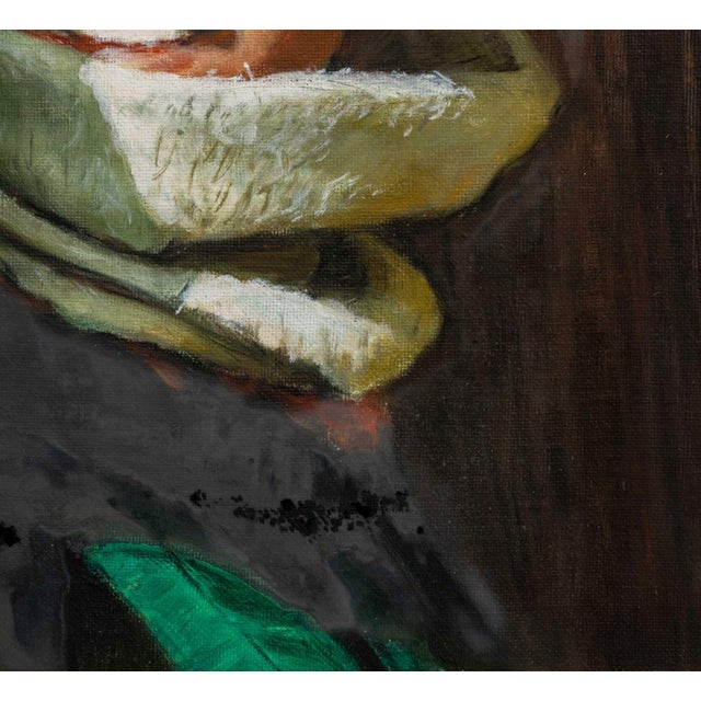 1990s Portrait of a Girl, Oil on Canvas Board, 1993 For Sale - Image 5 of 8