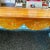 Wood Vintage Danish Style Handcrafted Folk Art Wood Bench With Hand Painted Designs For Sale - Image 7 of 14