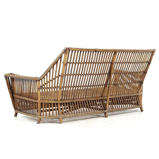 Ficks Reed Style Mid Century Rattan Settee | Chairish