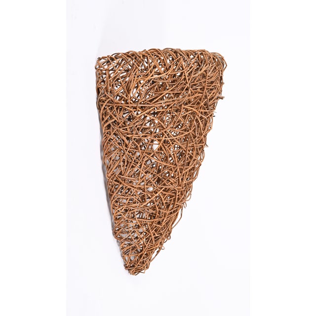 Mid-Century Italian Rattan Nesting Wall Lamps, 1970s, Set of 2 For Sale - Image 9 of 18