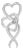 .925 Sterling Silver Double-Heart & Awareness Ribbon Linked Pendant Necklace For Sale