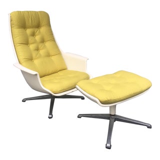 Space Age Swivel Chair and Ottoman For Sale