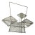 MCM Geometric Painted Gold Metal Grate Plant Stand For Sale