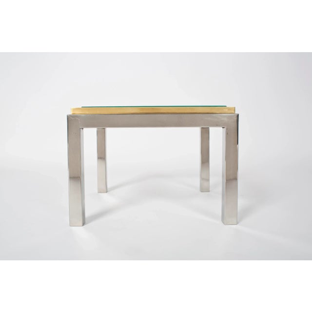 1960s French Set of Chrome and Brass Side Tables For Sale - Image 5 of 10