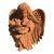 Vintage Angel Mexico Terracotta Wall Girl Bird Sculpture For Sale