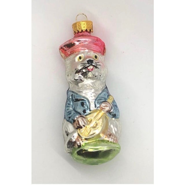 Christopher Radko Blown Glass Cat With Mandolin Christmas Ornament For Sale In Seattle - Image 6 of 12