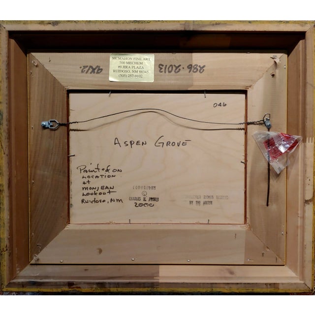 Lights Charles Pruitt -Fall in a New Mexico Aspen Trees Landscape -Oil Painting For Sale - Image 7 of 8