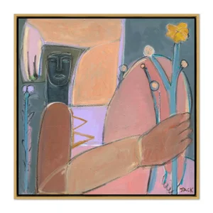 Marigold by Rebecca Jack in Gold Frame, Small Art Print on Canvas