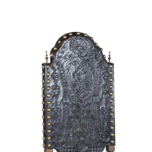 Furniture - Pair of high-backed chairs - 19th century. Portuguese, 19th century; carved and turned chestnut wood; seats...