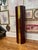 1980s Vintage High-Gloss Maroon Pedestal With Raised Brass Accent For Sale - Image 5 of 6