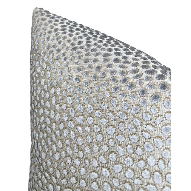 Modern Cosma Velvet Pillow in Grey, 20x20 Pillow For Sale - Image 3 of 3