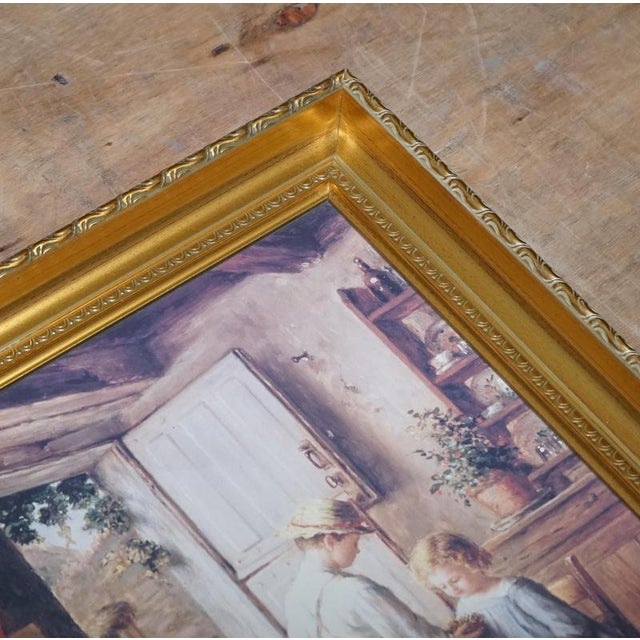 Brown Kitchen Scene, Paper, Framed For Sale - Image 8 of 11