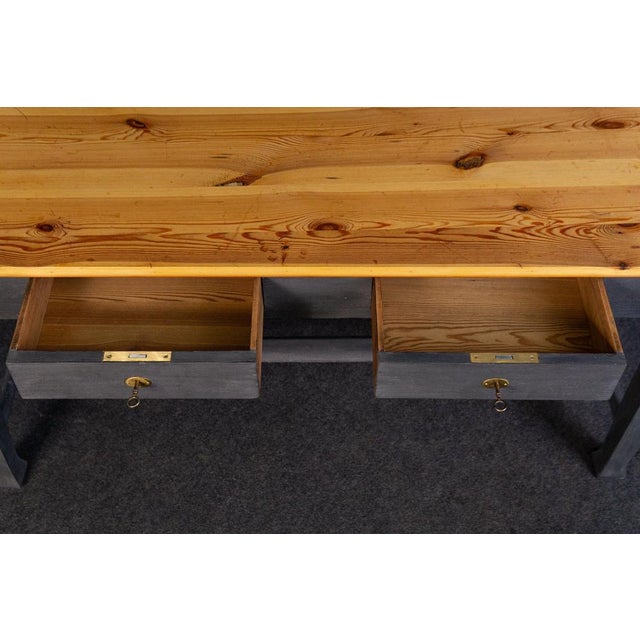 Vintage Table Desk in Oak and Pine For Sale - Image 12 of 15
