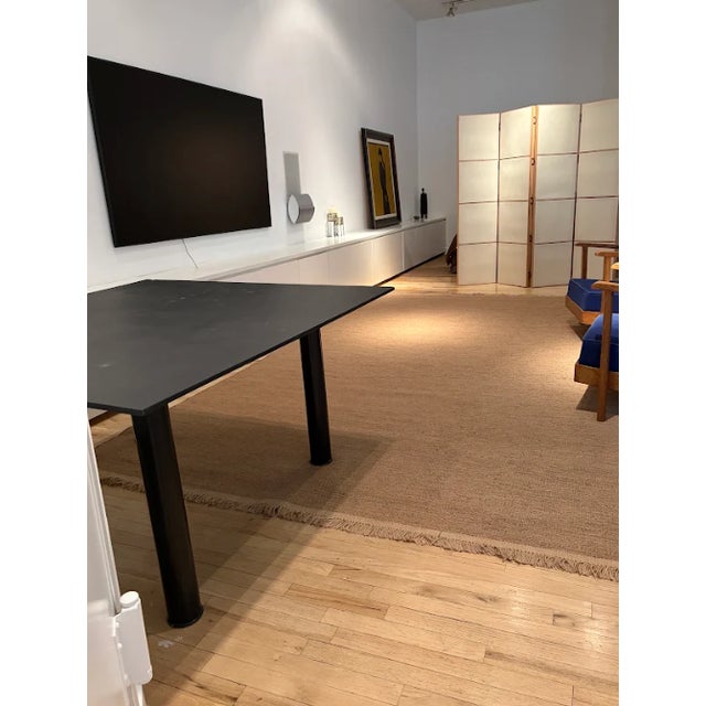 Black Casigliani Modern Square Black Slate Stone Dining Table For Sale - Image 8 of 9