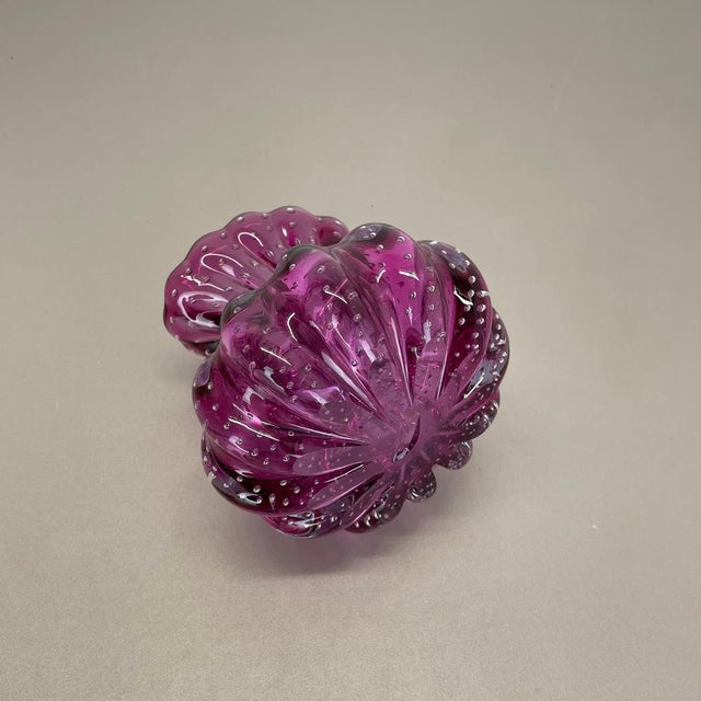 Cordonato Doro Vase in Pink Murano Glass attributed to Barovier and Toso, Italy, 1970s For Sale - Image 16 of 18