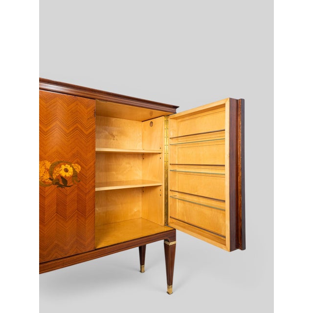 Mid-Century Italian Sideboard with Floral Marquetry by Paolo Buffa, 1950s For Sale - Image 12 of 18