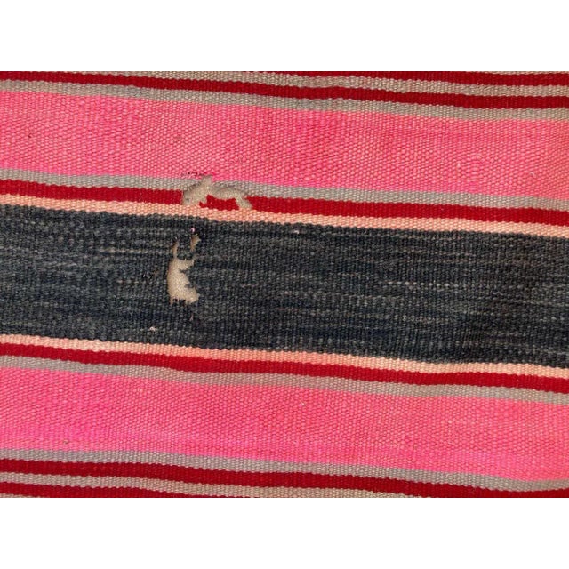 Berber Tribes of Morocco Moroccan Vintage Flat-Weave Stripe Kilim Rug For Sale - Image 4 of 13