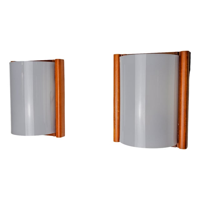 Pine and Methacrylate Wall Lights, Spain, 1980s, Set of 2 For Sale