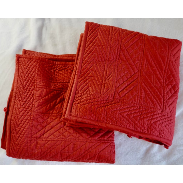 Ralph Lauren Quilted Cotton Euro Sham Pillows 27 X 27 - A Pair