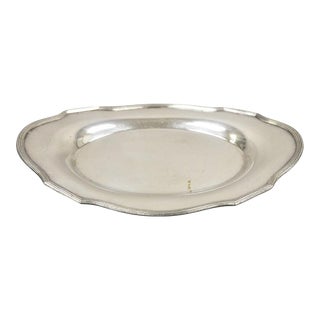 Small Vintage Silver Plated English Edwardian Style Oval Trinket Dish Tray For Sale