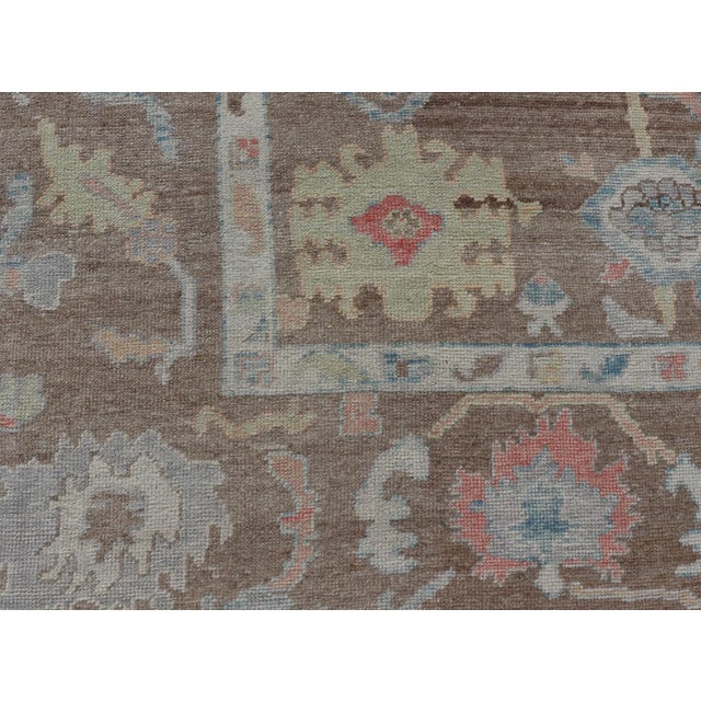 Keivan Woven Arts Large Large Oushak Rug Made With Old Wool in Light Brown 12' X 15' For Sale - Image 12 of 12
