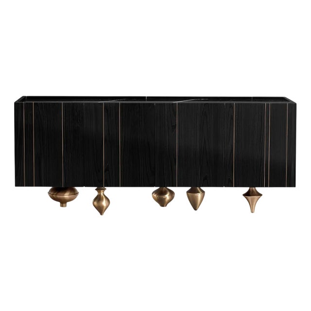 Small Il Pezzo 1 Black Sideboard by Il Pezzo Mancante For Sale