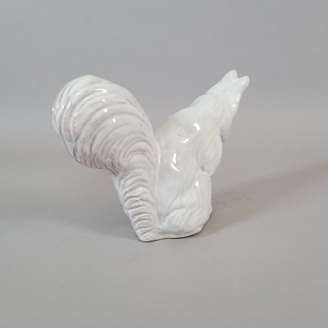 Vintage Italian White Glazed Terracotta Squirrel Figurine For Sale - Image 4 of 10